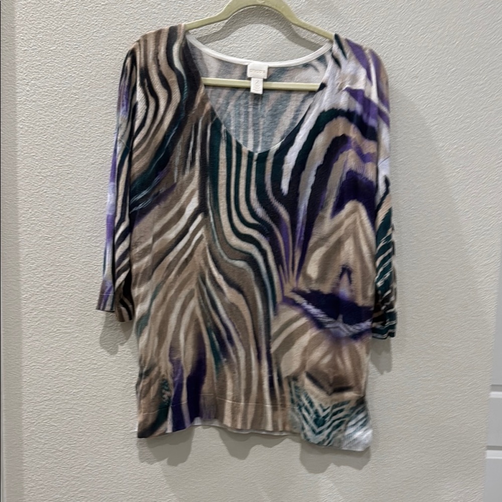 Women's Multicolor Zebra Print Top